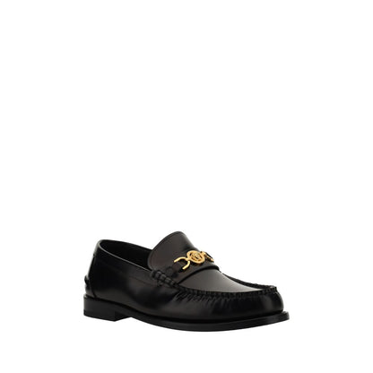 Mocasines sin cordones de piel de becerro negra Bos Taurus de Versace