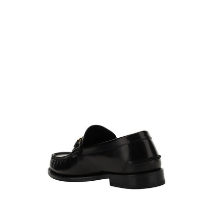 Mocasines sin cordones de piel de becerro negra Bos Taurus de Versace