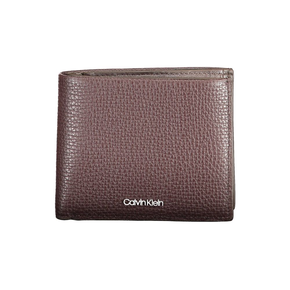 Calvin Klein Cartera de hombre de cuero Marrone