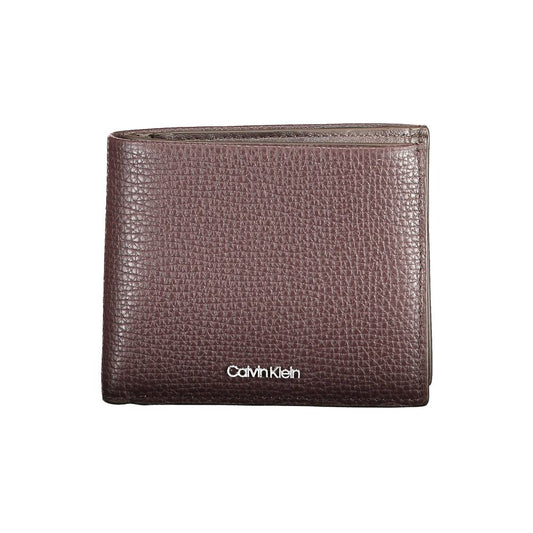 Calvin Klein Cartera de hombre de cuero Marrone