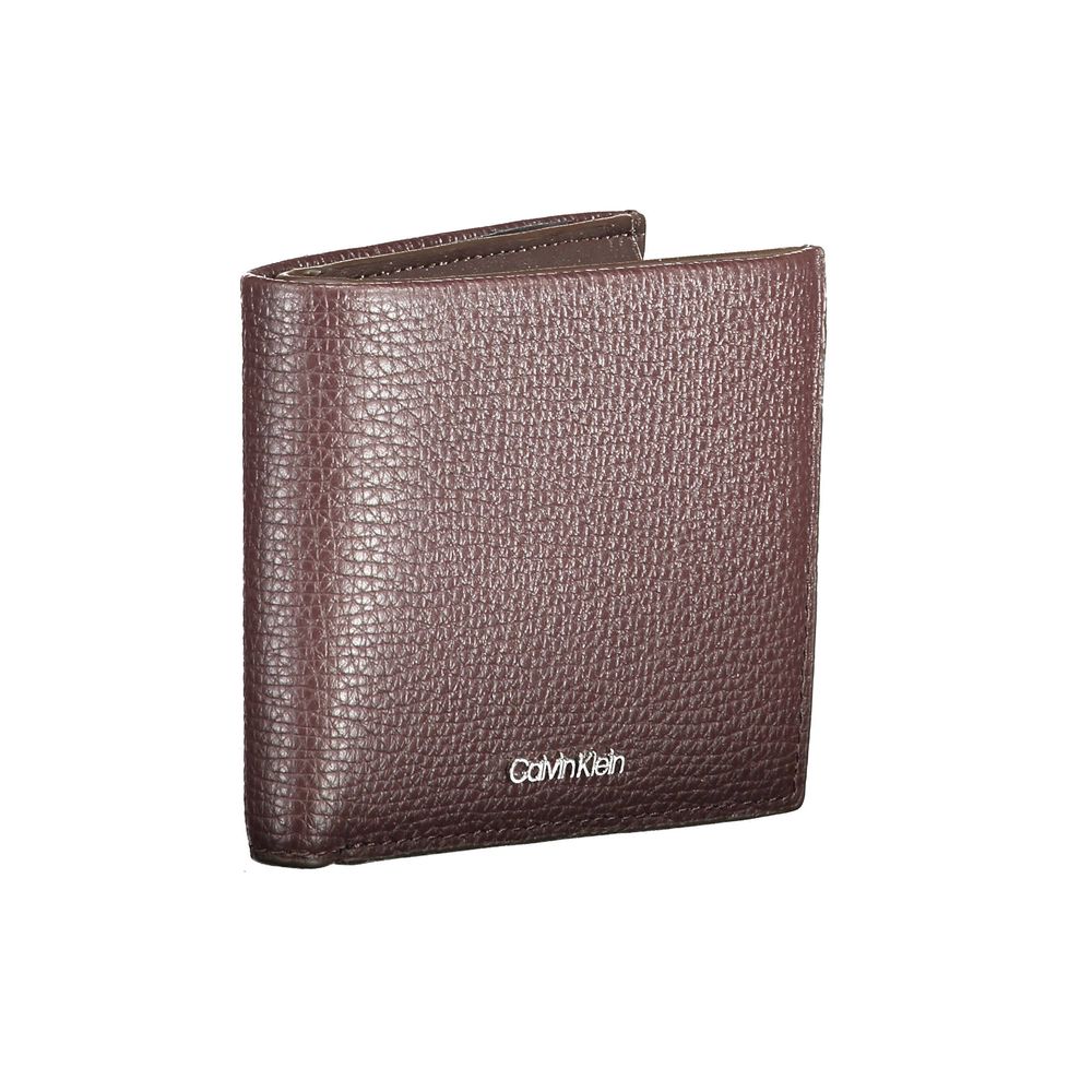 Calvin Klein Cartera de hombre de cuero Marrone