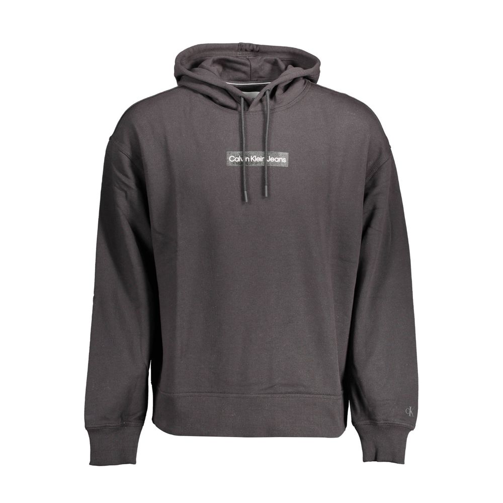 Sudadera con capucha negra de algodón para hombre Calvin Klein