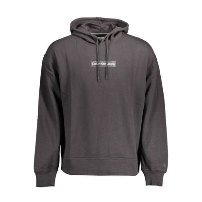 Sudadera con capucha negra de algodón para hombre Calvin Klein