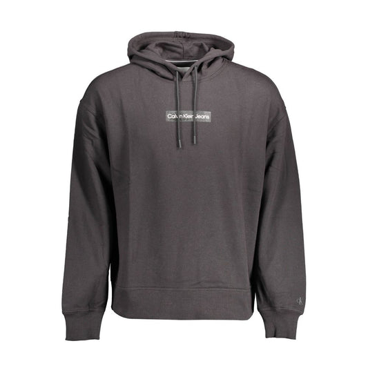 Sudadera con capucha negra de algodón para hombre Calvin Klein
