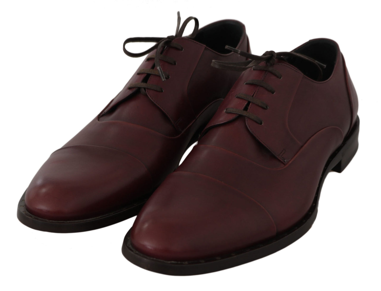 Zapatos formales Derby de cuero burdeos rojo Dolce & Gabbana