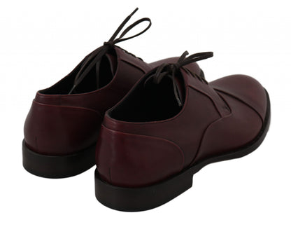 Zapatos formales Derby de cuero burdeos rojo Dolce & Gabbana