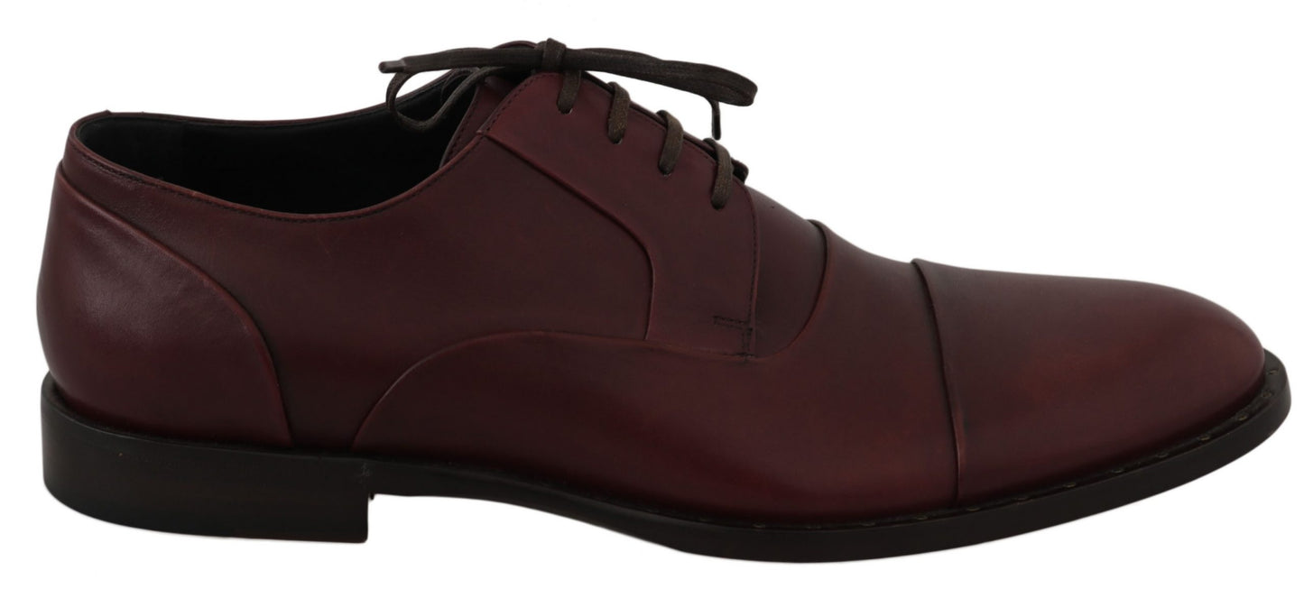Zapatos formales Derby de cuero burdeos rojo Dolce & Gabbana