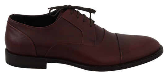 Zapatos formales Derby de cuero burdeos rojo Dolce & Gabbana