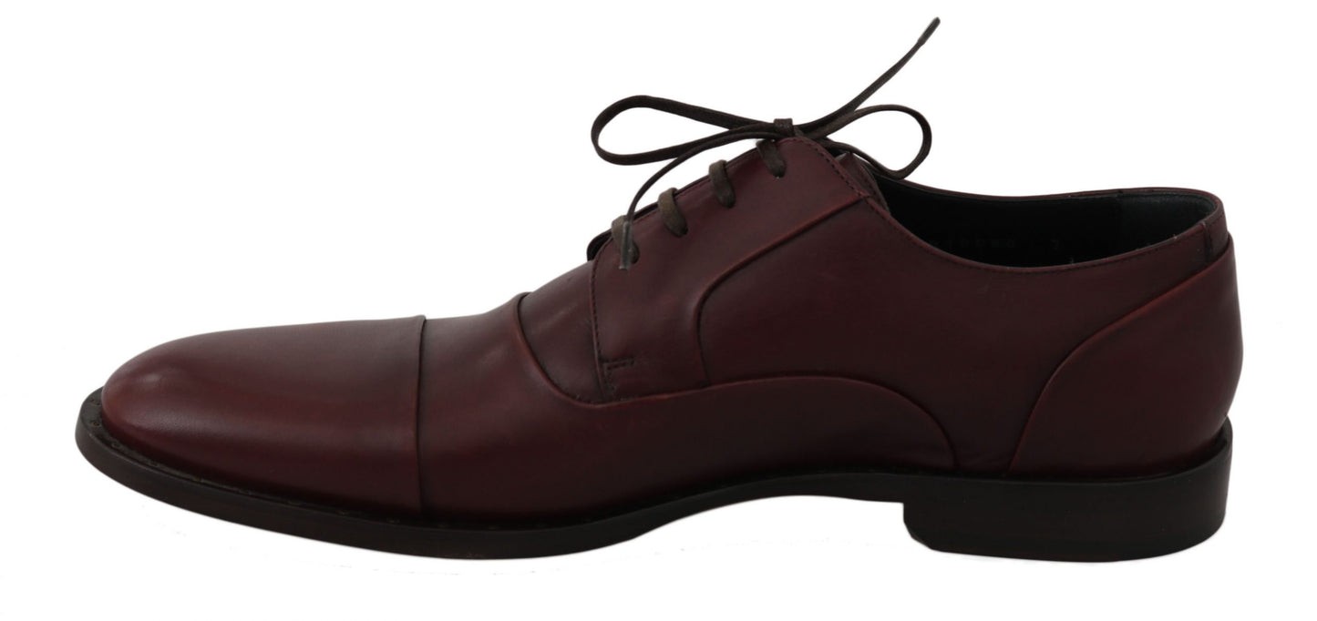 Zapatos formales Derby de cuero burdeos rojo Dolce & Gabbana
