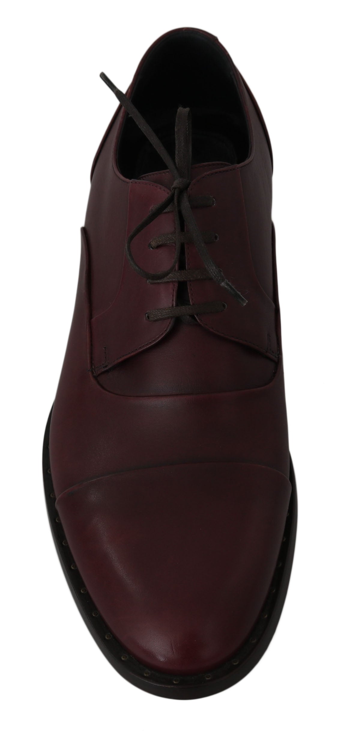 Zapatos formales Derby de cuero burdeos rojo Dolce & Gabbana