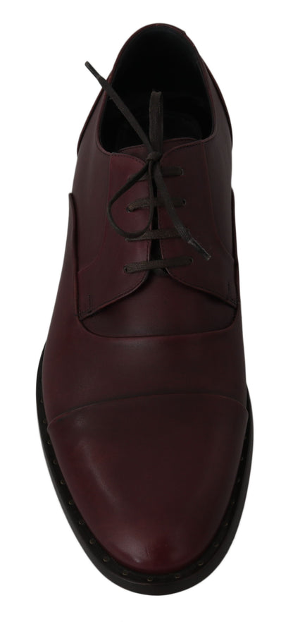 Zapatos formales Derby de cuero burdeos rojo Dolce & Gabbana