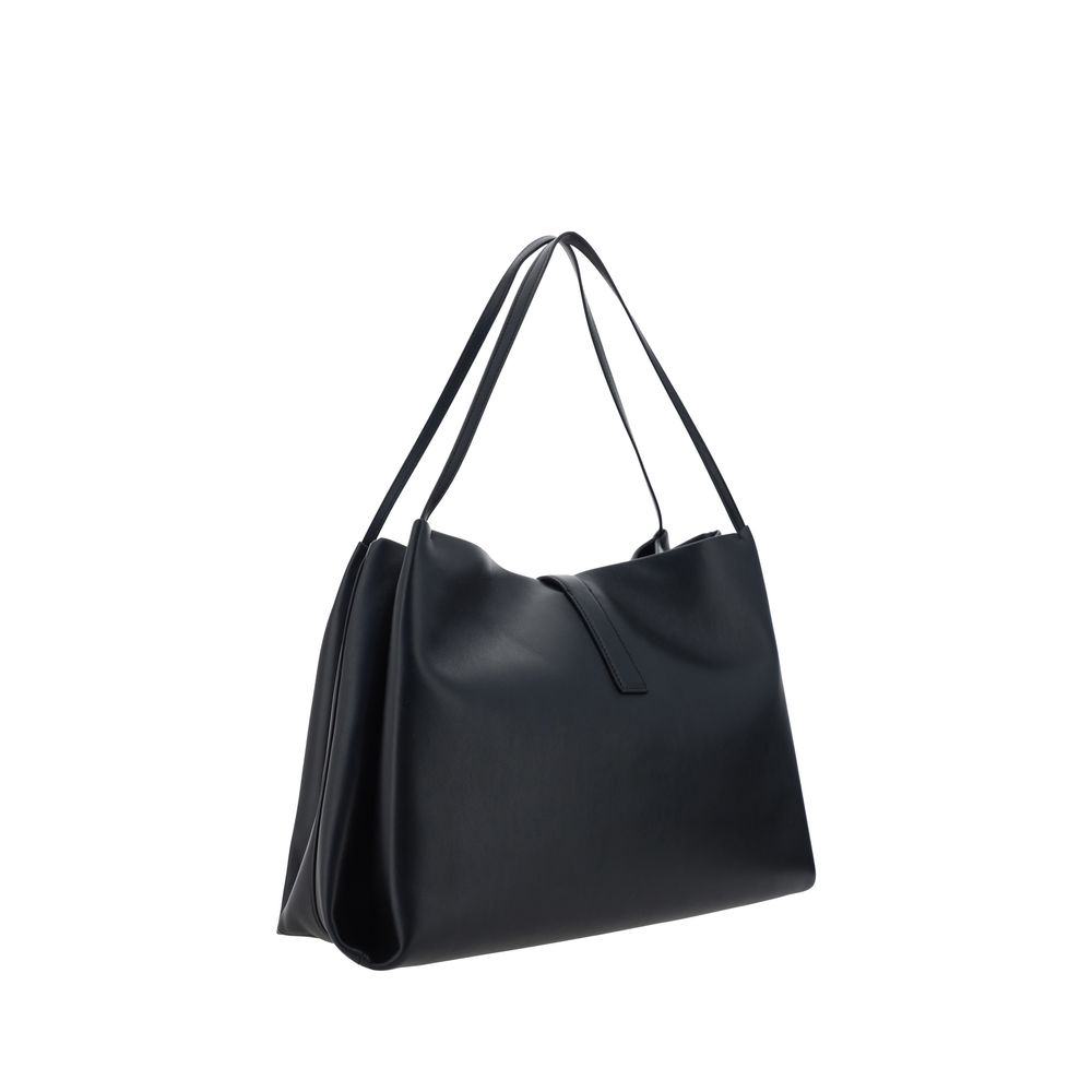 Ferragamo Black Calf Leather Bos Taurus Handbag