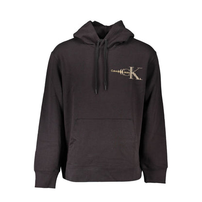 Sudadera con capucha negra de algodón para hombre Calvin Klein