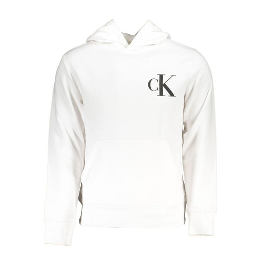 Sudadera Calvin Klein blanca de algodón para hombre con capucha