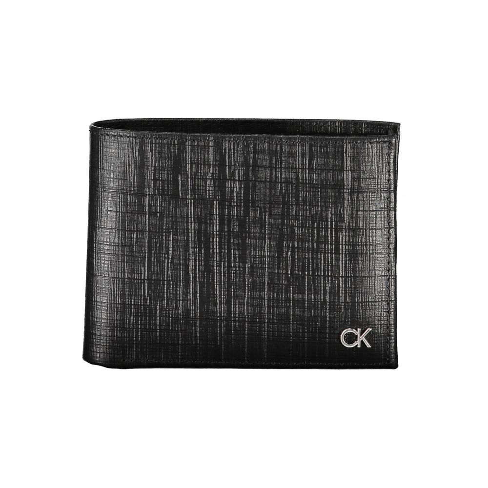 Billetera de cuero negro Calvin Klein para hombre