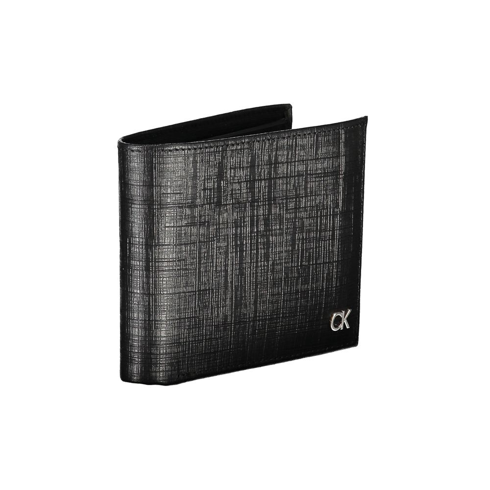 Billetera de cuero negro Calvin Klein para hombre