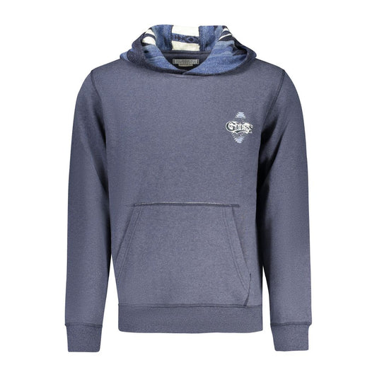 Sudadera con capucha de algodón azul Guess para hombre