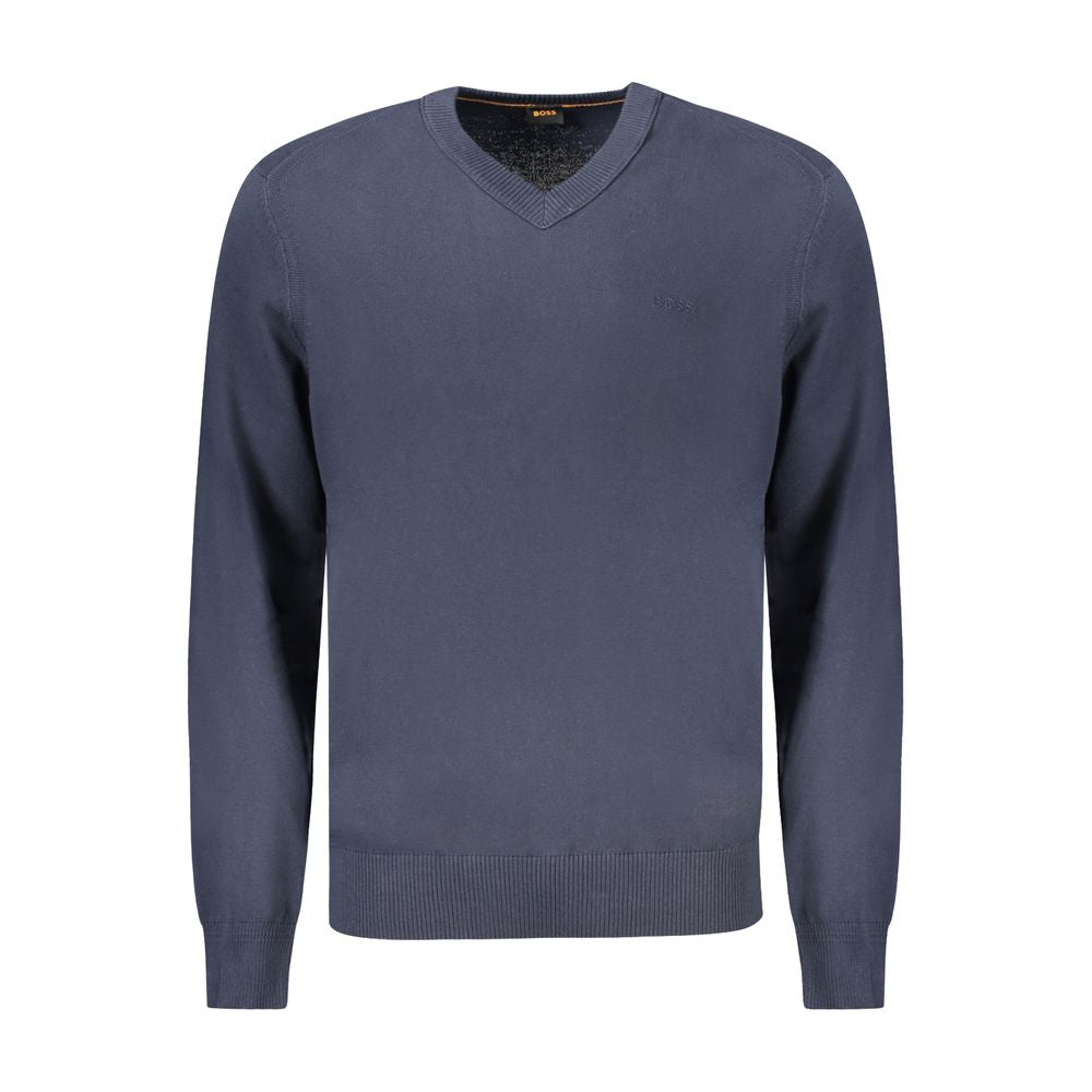 Camiseta de manga larga de algodón azul para hombre Hugo Boss