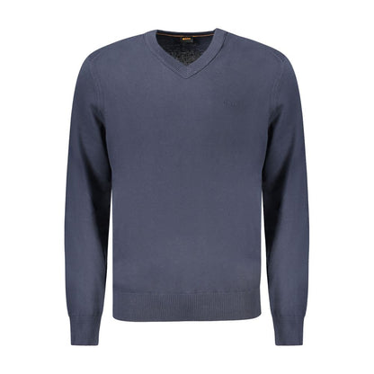 Camiseta de manga larga de algodón azul para hombre Hugo Boss