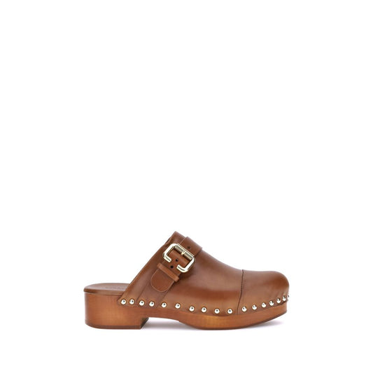 Zuecos Chloé de piel de becerro marrón Bos Taurus