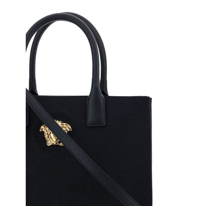 Bolso de hombro Versace de algodón negro