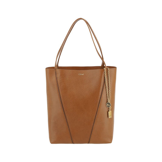 Bolso de hombro Chloé de piel de becerro marrón Bos Taurus