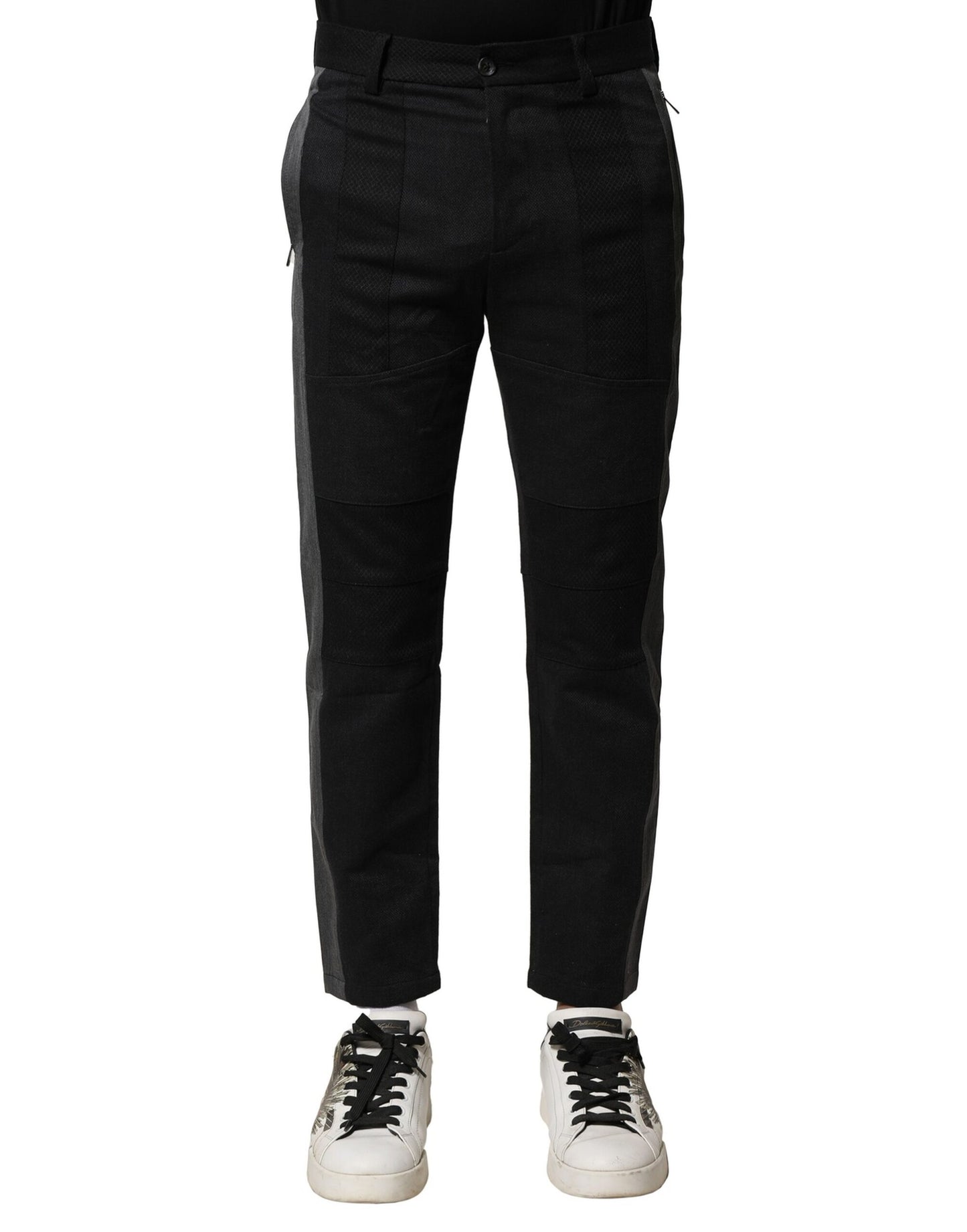 Pantalones para hombre Dolce & Gabbana de algodón, negros y grises, ajustados