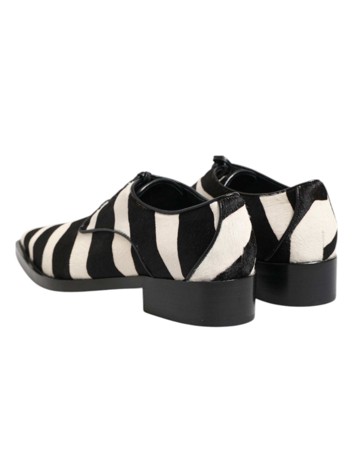 Zapatos de vestir Dolce & Gabbana de piel de potro con estampado de cebra en blanco y negro