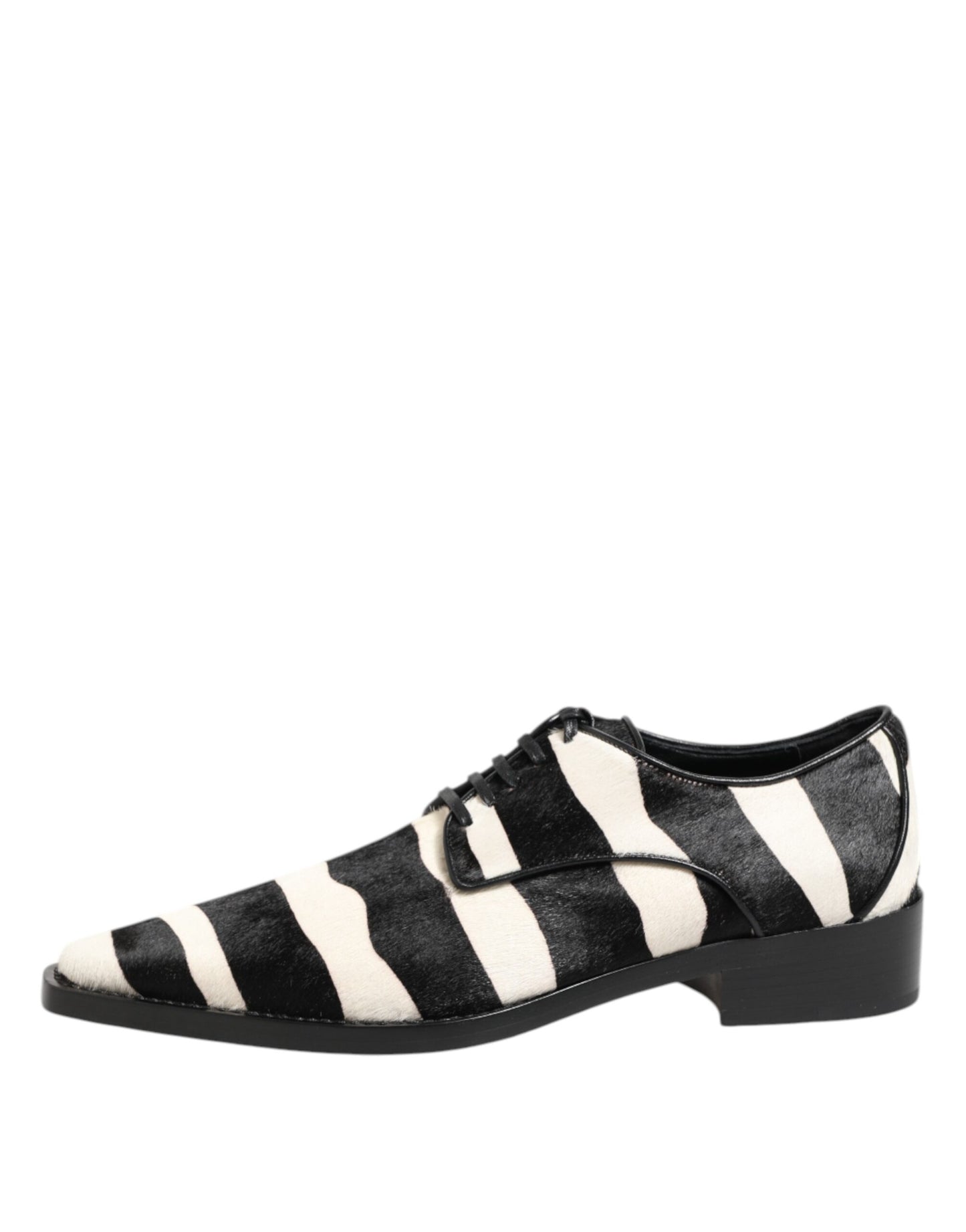 Zapatos de vestir Dolce & Gabbana de piel de potro con estampado de cebra en blanco y negro