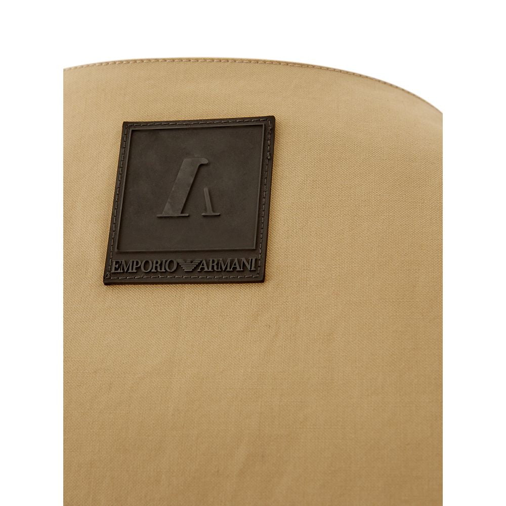 Camiseta de algodón marrón Emporio Armani
