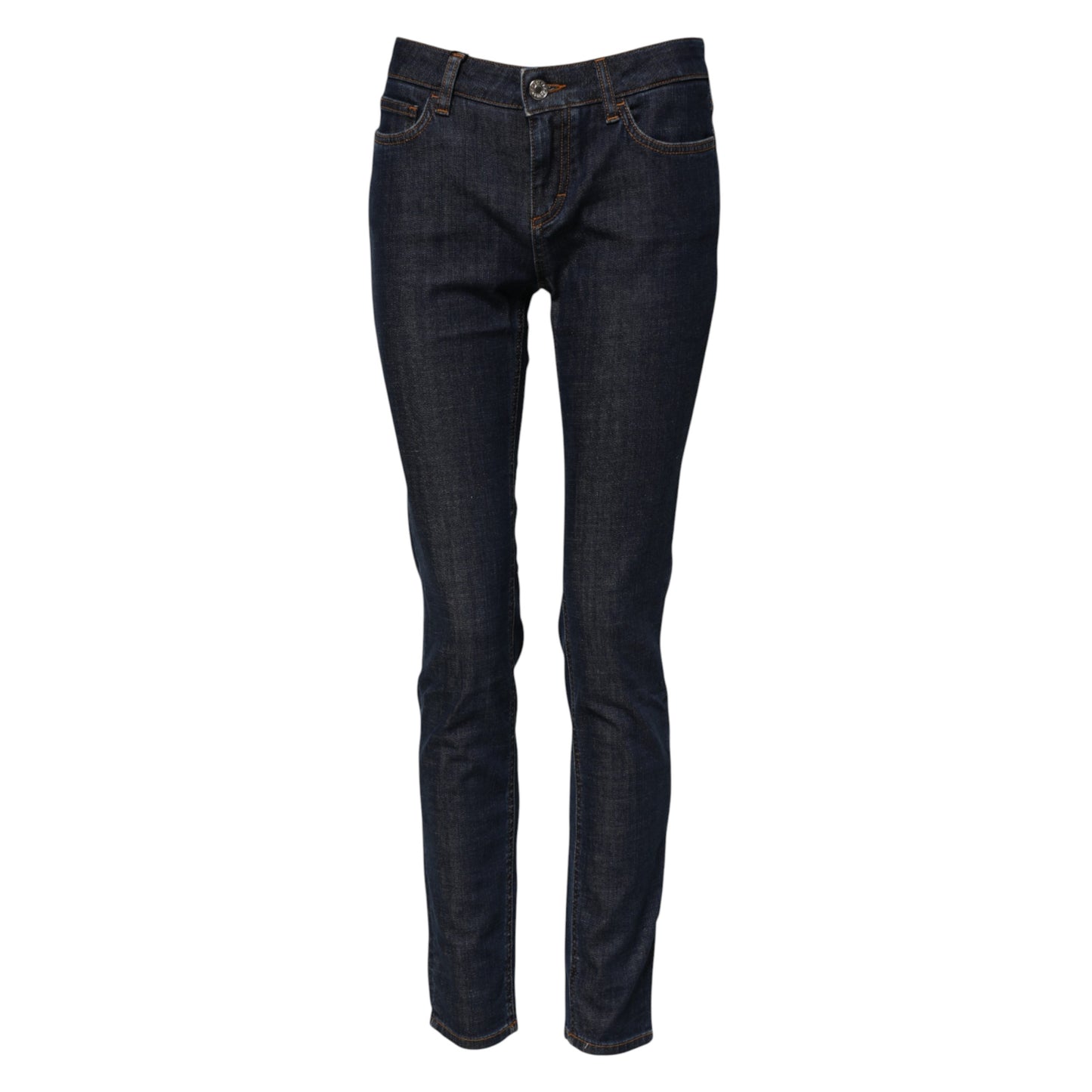 Vaqueros de mezclilla de algodón azules, pitillo y de talle medio de Dolce & Gabbana