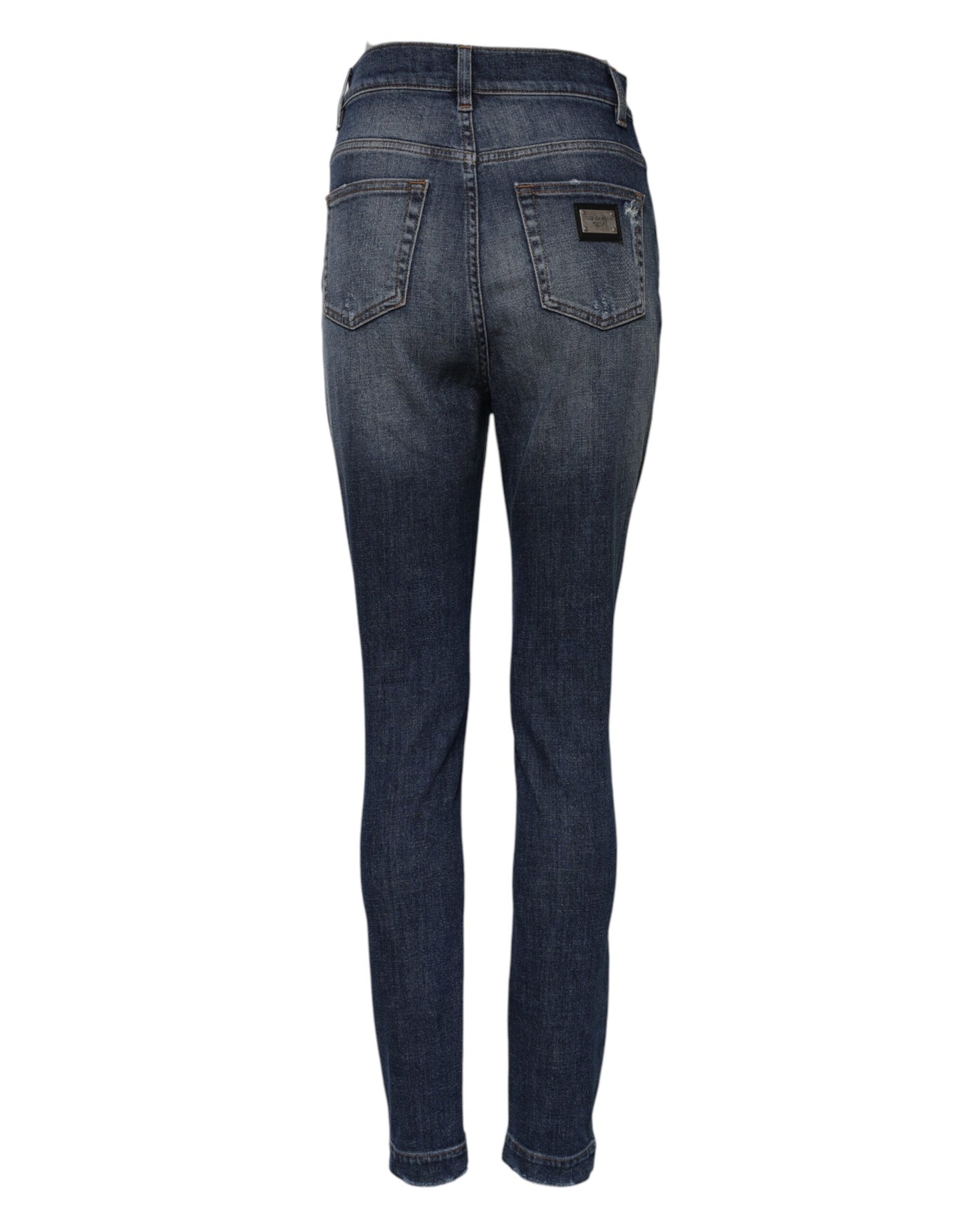 Jeans vaqueros Dolce & Gabbana de algodón lavado azul de tiro alto