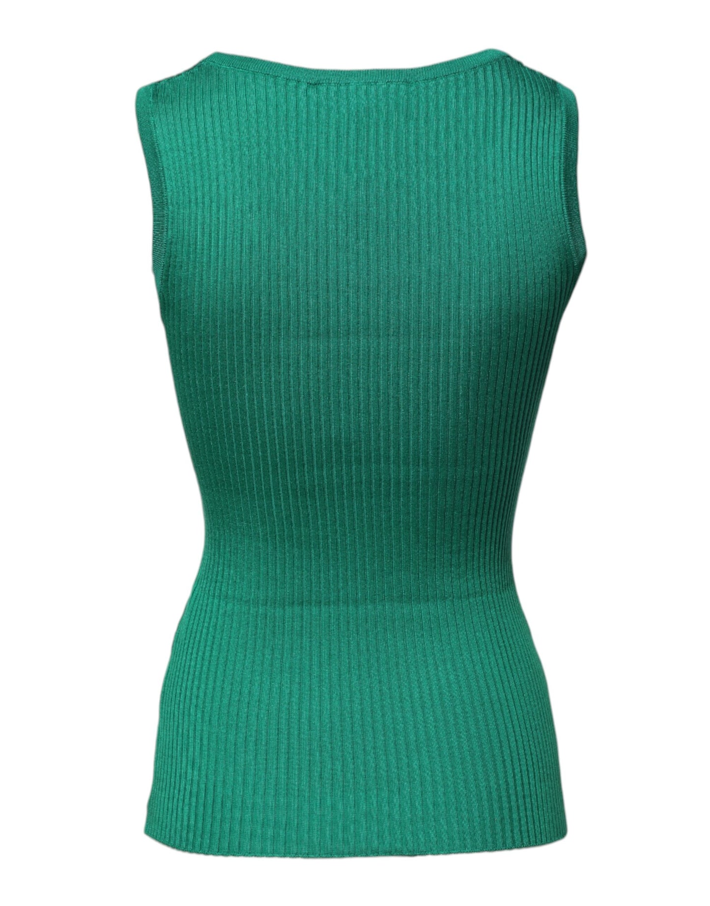 Top de tirantes Dolce & Gabbana de seda verde sin mangas y cuello redondo