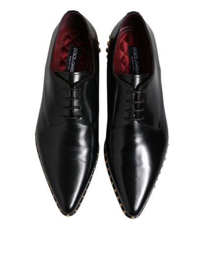 Zapatos de vestir tipo derby de cuero negro con tachuelas para hombre Dolce & Gabbana