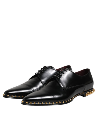 Zapatos de vestir tipo derby de cuero negro con tachuelas para hombre Dolce & Gabbana