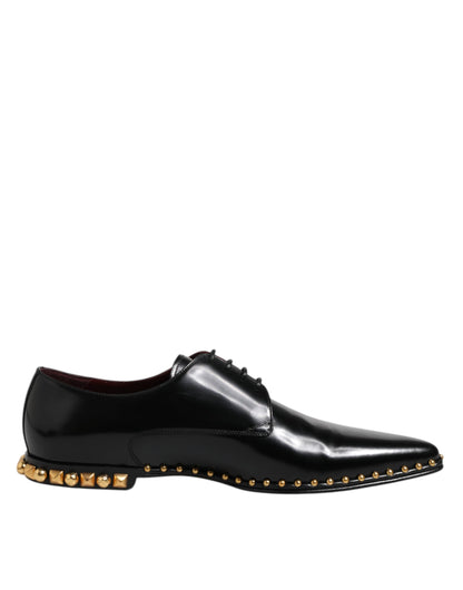 Zapatos de vestir tipo derby de cuero negro con tachuelas para hombre Dolce & Gabbana