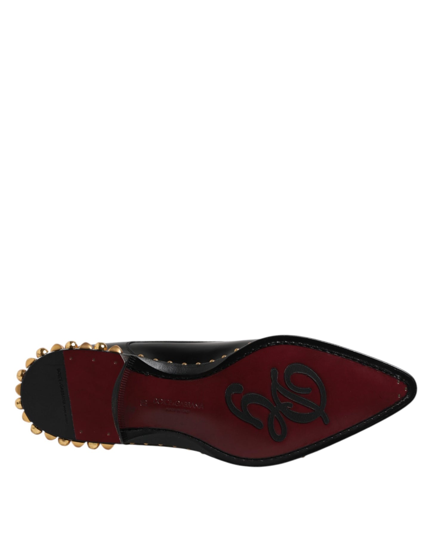 Zapatos de vestir tipo derby de cuero negro con tachuelas para hombre Dolce & Gabbana