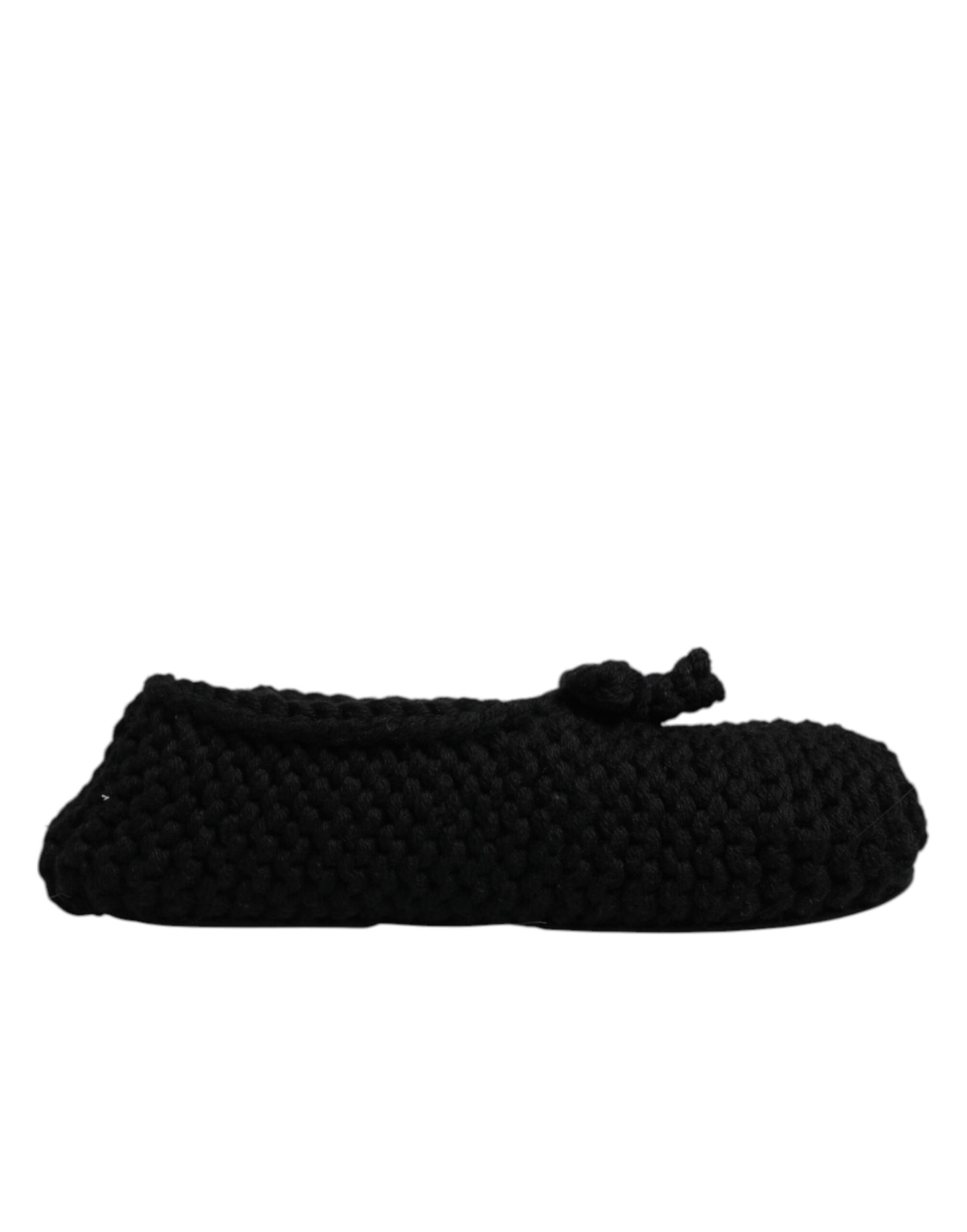Zapatillas bailarinas sin cordones de lana negra Dolce & Gabbana
