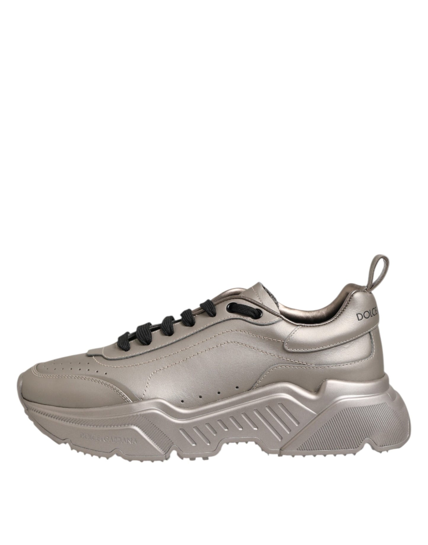 Zapatillas de hombre de cuero plateadas DAYMASTER de Dolce & Gabbana