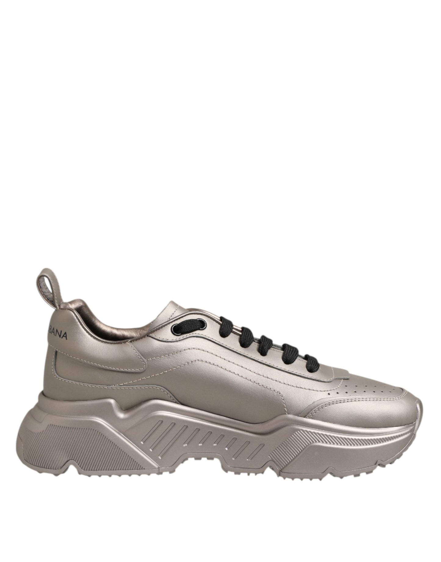 Zapatillas de hombre de cuero plateadas DAYMASTER de Dolce & Gabbana