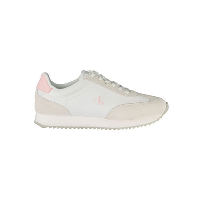 Calvin Klein Zapatilla de piel blanca para mujer