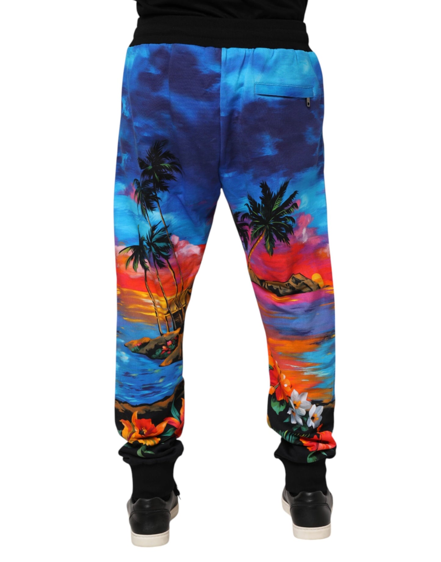 Pantalones de chándal Dolce & Gabbana azules con estampado hawaiano