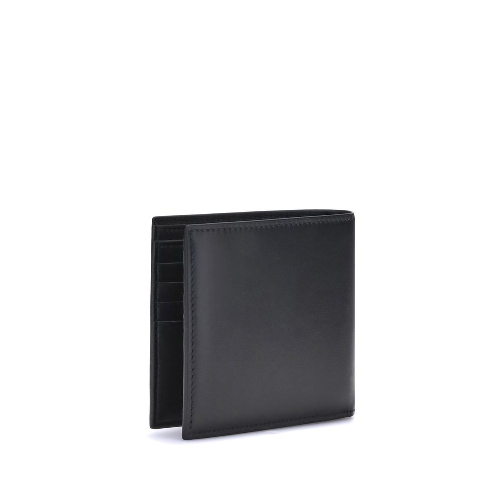 Cartera Alexander McQueen de piel de becerro negra Bos Taurus