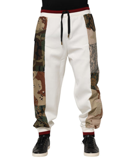 Pantalones deportivos Dolce & Gabbana blancos con patchwork