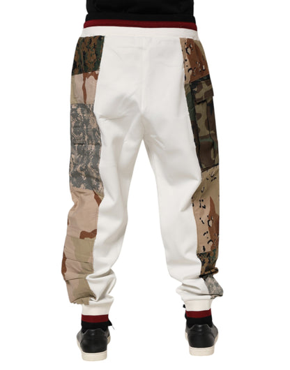 Pantalones deportivos Dolce & Gabbana blancos con patchwork