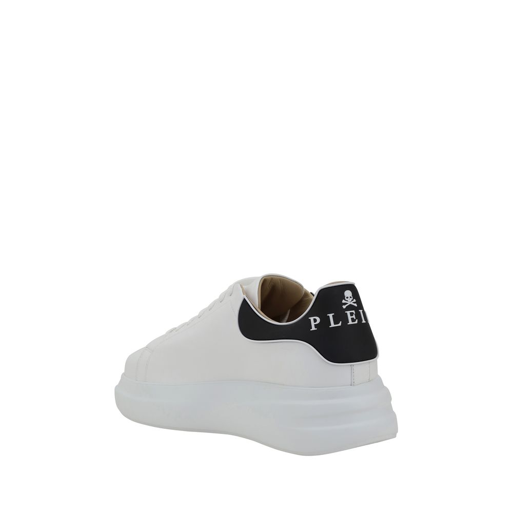 Philipp Plein Low-Top Bos Taurus White Calf Leather Sneakers
