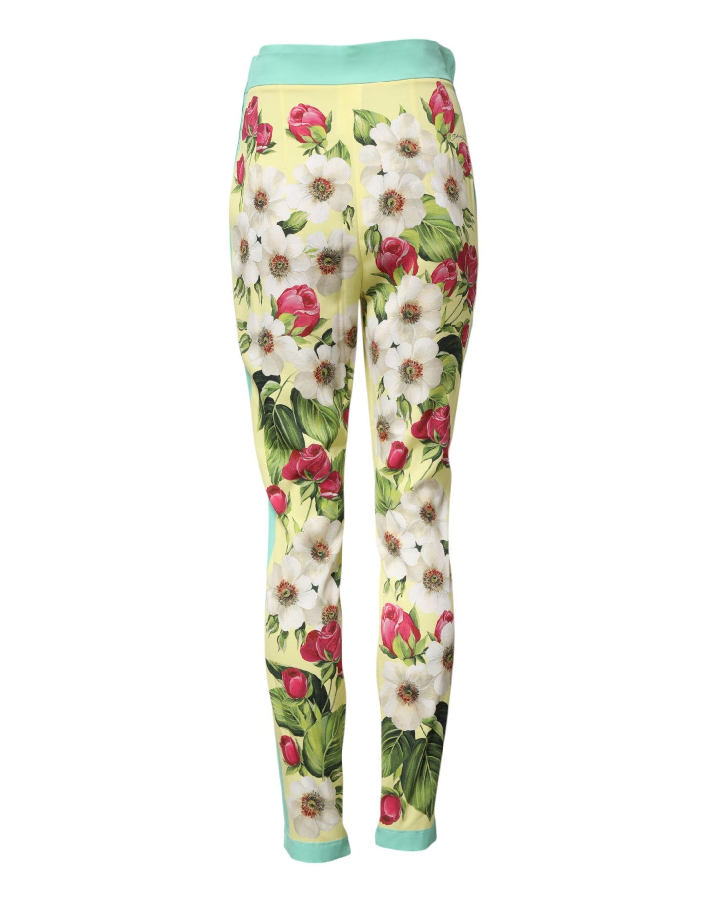 Pantalón leggings de seda floral amarillo de Dolce & Gabbana