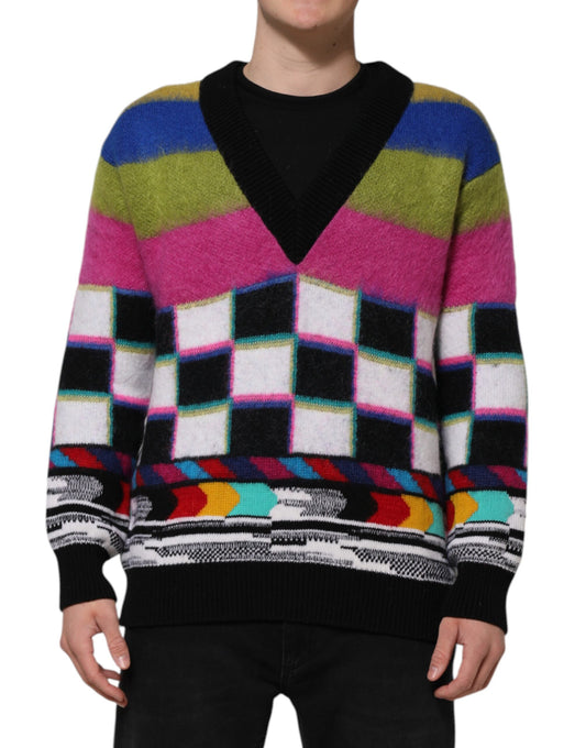 Suéter Dolce & Gabbana Multicolor con Diseño Glitch
