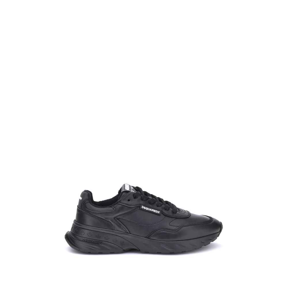 Dsquared² Black Leather Bos Taurus Model Sneakers