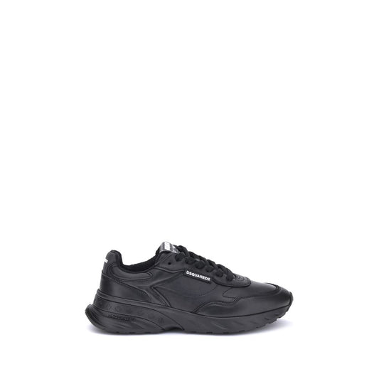 Dsquared² Black Leather Bos Taurus Model Sneakers
